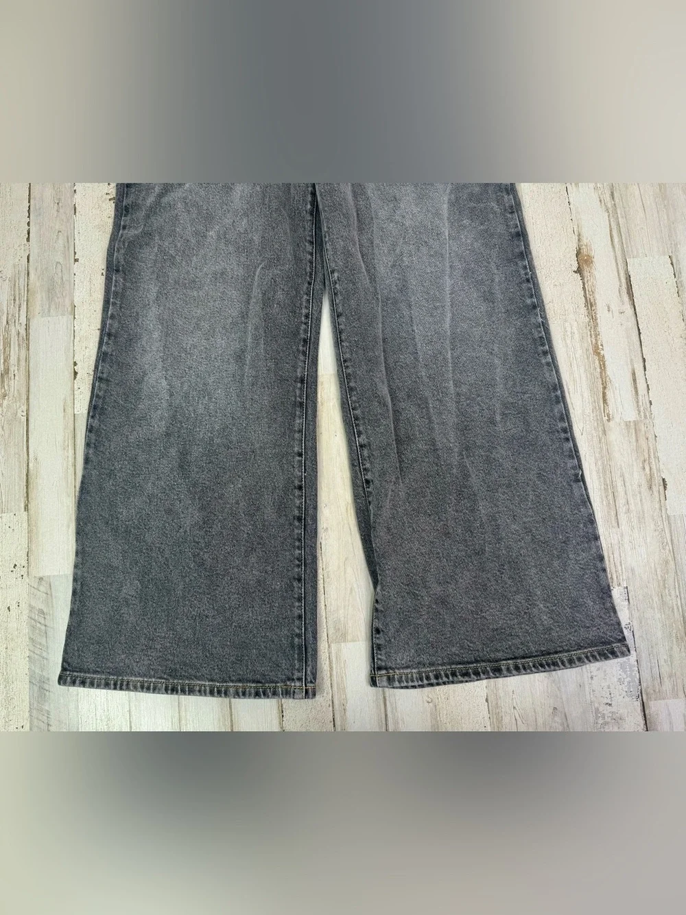 NWT Scoop Jeans Womens 2 (32x29) Gray Relaxed Wide Leg Slung High Rise - Picture 3 of 10
